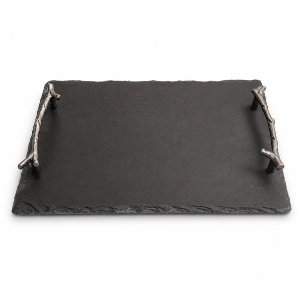 Rectangular Black Decorative Tray with Branch Handles – Small & Large | HBT 22-4