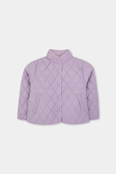 Girls Lilac Quilted Puffer Jacket