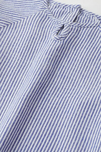 Girls' Blue Striped Flannel Top