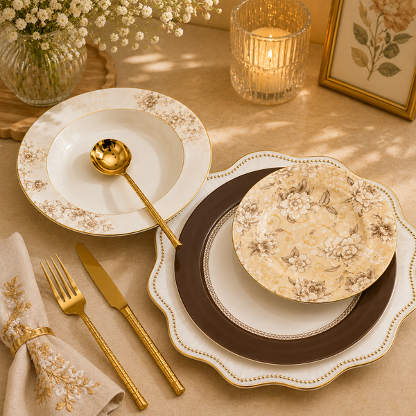 Royal 18-Piece Plate Set | Elegant Dining & Table Setting Collection