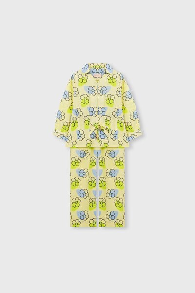 Bright Bloom Button Cotton Co-ord
