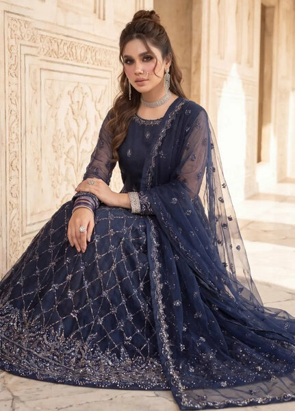 Salitex Unstitched Embroidered Net 3 Piece Suit SUNS8JI521 - Festive Collection