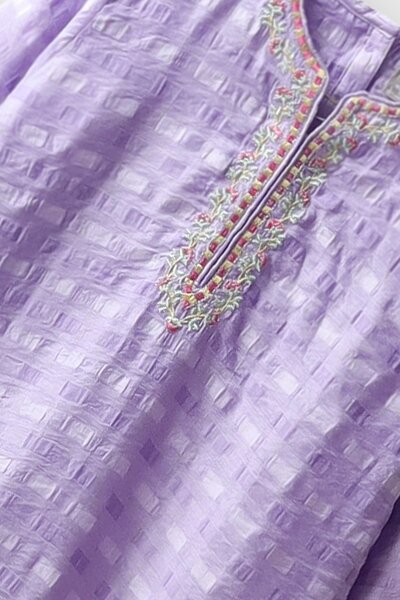 Lilac Embroidered Kurta Set - 2pc