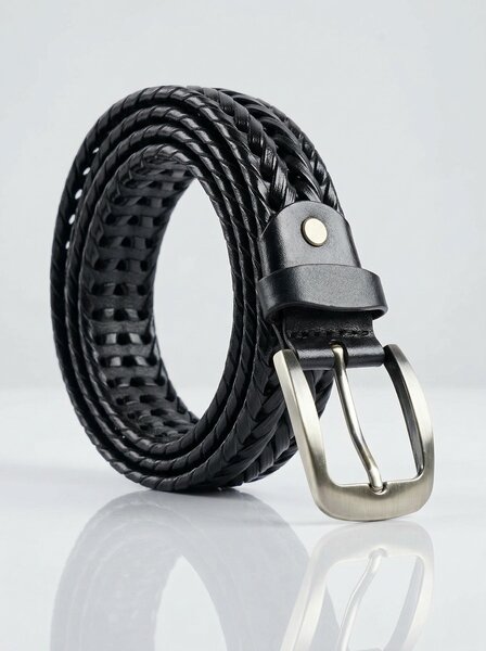 Black Braided Leather Belt (BELT-949)