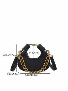 Shein - Mini Retro New Fashion Chain Strap Metal Handbag