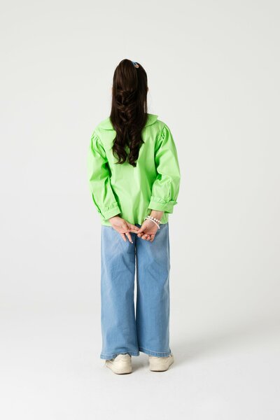 Lime Glow Collar Top