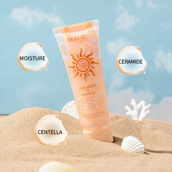 Dr Rashel - Ceramide Repair Dual-Tube Tinted Sunscreen+Repairing Gel 100 PA+