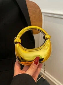 Shein - Cross Border Hot Selling Personalized Hot Girl Style Shiny Metal Moon Bag