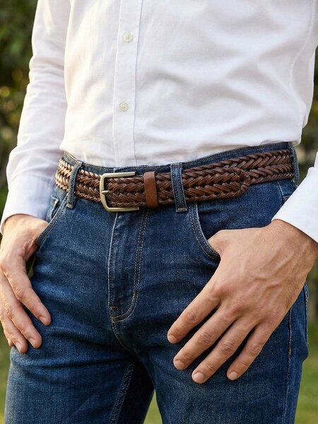 Light Brown Braided Leather Belt (BELT-951)