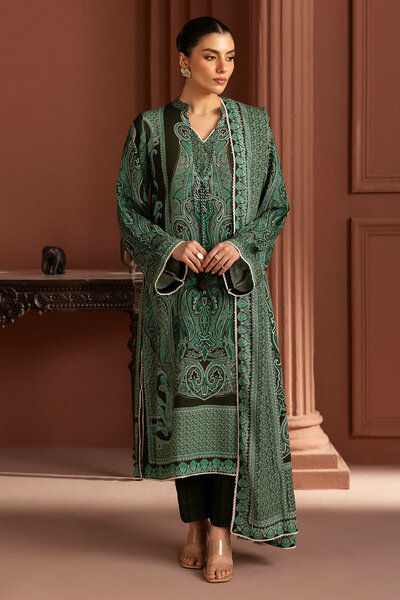3 Piece Printed Linen Suit