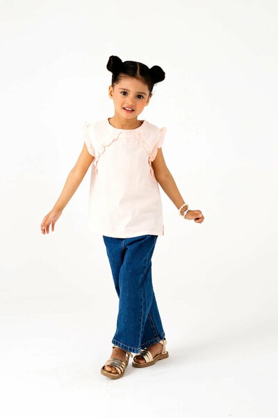 Soft Pink Flutter Cotton Top