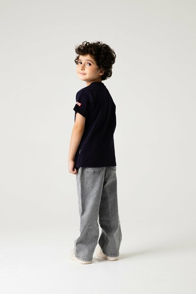 Boys Navy Spider Pocket Tee