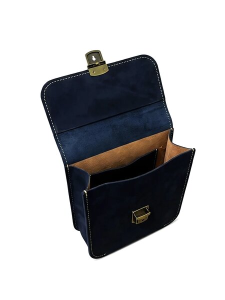 Leather Cross Body Bag Nubuck Black