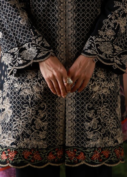 Mirha by Sahar Unstitched Embroidered Lawn 3 Piece Suit SS1-26-36 Noir Ecru - Summer Collection
