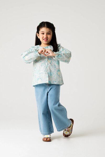 Ivory Paisley Printed Cotton Top