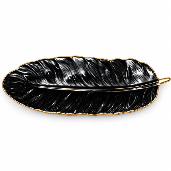 Luxury Black & Gold Leaf Platter