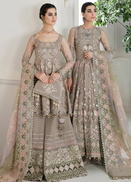 Chantelle by Baroque Unstitched Embroidered Net 3 Piece Suit BQ26UCF CH10-D08 - Festive Collection