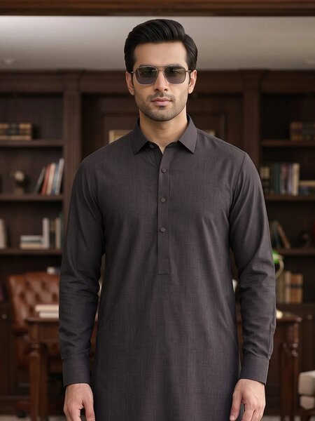 Brown Designer Shalwar Kameez (SK-717)