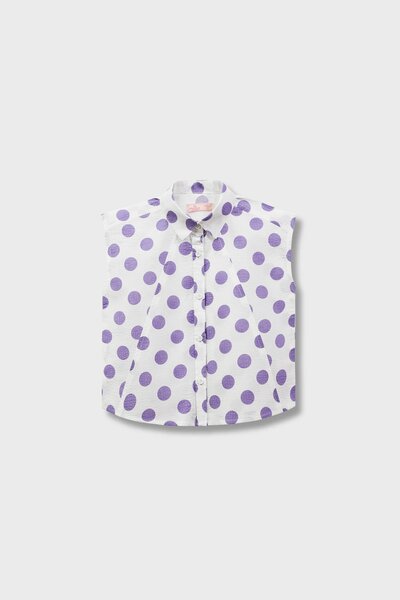 White Polka Dot Cotton Top