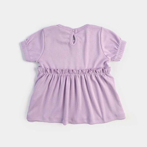 Infant Girls Jacquard Jersey Frock Hearts-Purple