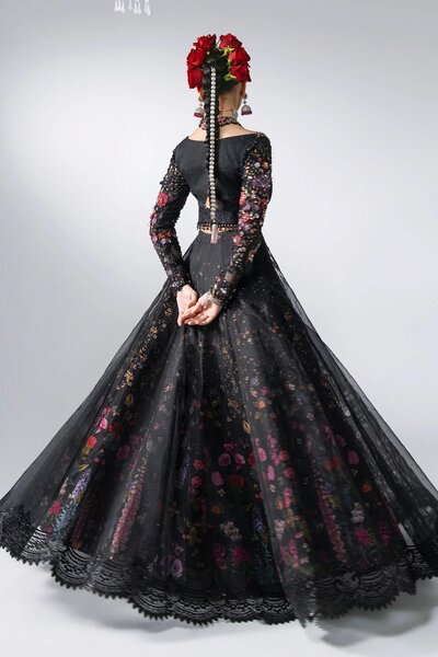 Mbroidered by Maria B Unstitched Embroidered Organza 3 Piece Suit MB26UMW D1 - Wedding Collection