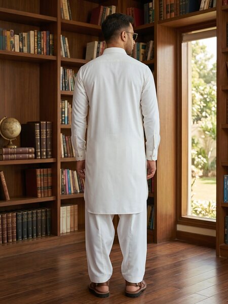 Off White Designer Shalwar Kameez (SK-723)