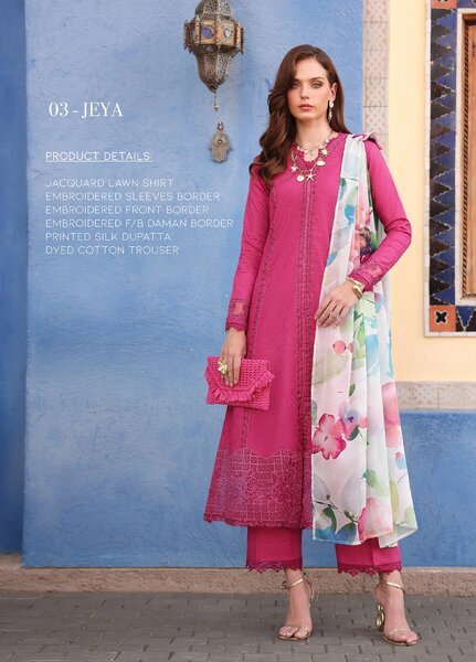 Xenia Formals Unstitched Embroidered Lawn 3 Piece Suit XE26ULS D-03 Jeya - Summer Collection