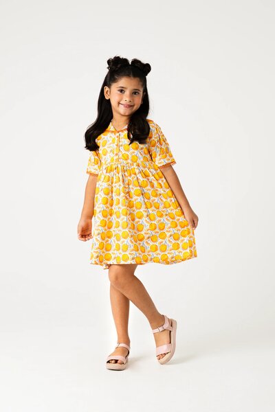 Citrus Garden Cotton Dress