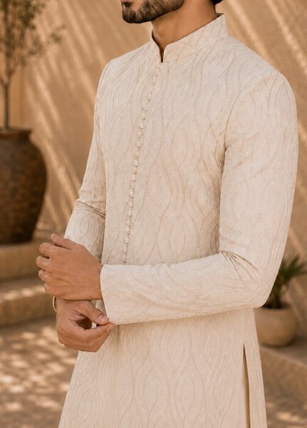 TGM Mens RTW Chikankari Chikankari Kurta Pajama Suit Royan Pearl Festive Collection