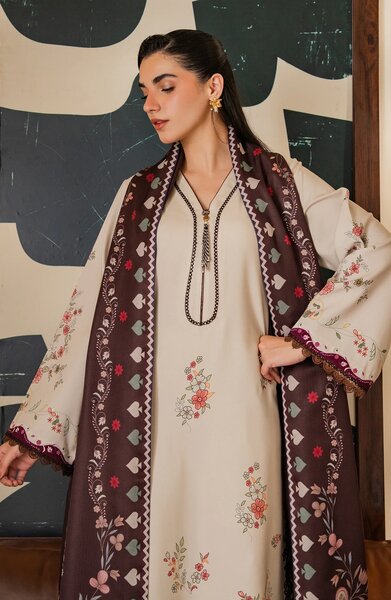 Bellini by Seran Unstitched Printed Viscose 3 Piece Suit SN26UBW EVARA D-08 - Winter Collection