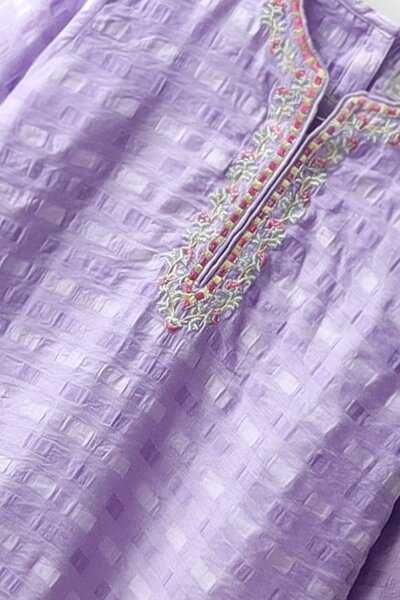 Lilac Embroidered Kurta Set - 2pc