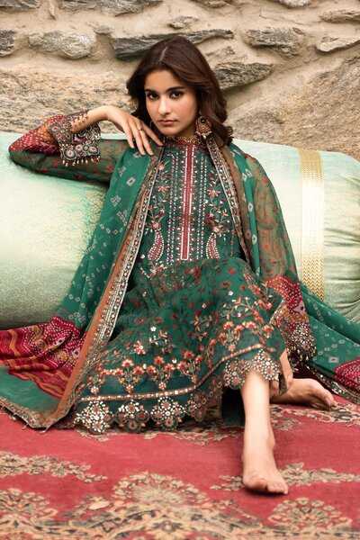 Vasal by Charizma Unstitched Embroidered Chiffon 3 Piece Suit CHR26UVC VSLW6-14 - Festive Collection