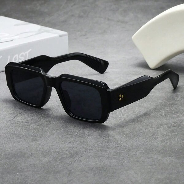 Shein - 1Pc Men'S Square Thick Frame High Quality Personalized Minimalist Fashion Glasses