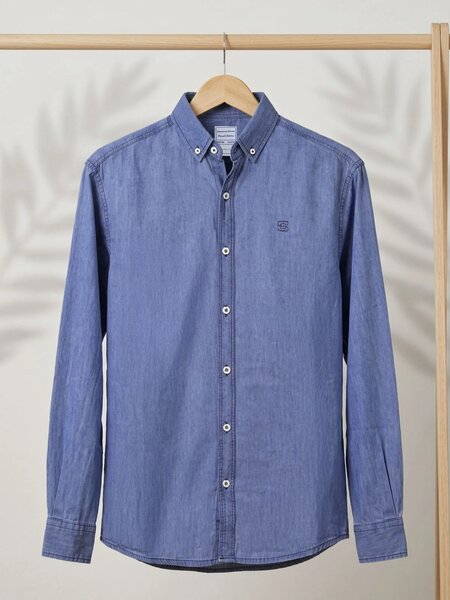 Blue Button Down Denim Casual Shirt (CSD-041)