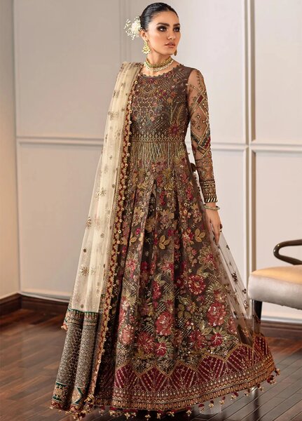 Chantelle by Baroque Unstitched Embroidered Net 3 Piece Suit BQ26UCF EC-02 - Festive Collection