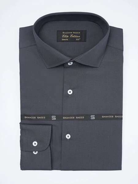 Charcoal Plain, Cutaway Collar, Elite Edition, Men’s Formal Shirt (FS-2542)