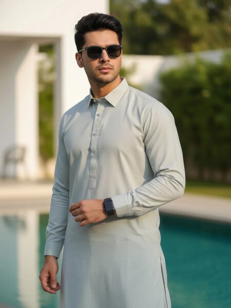 Pista Plain Exclusive Range Designer Shalwar Kameez (SK-605)