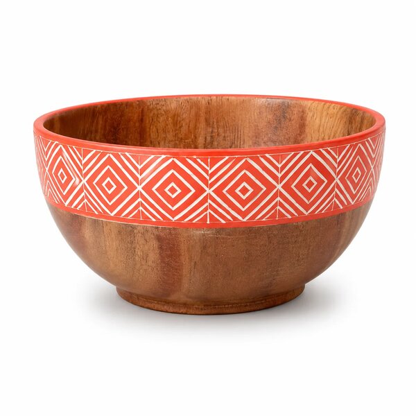 Orange Wooden Bowl 5" x 2.5" SB – Decorative Serving & Display Bowl
