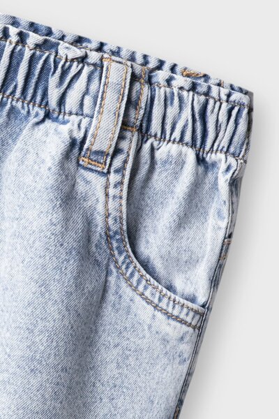 Girls Raw Hem Denim Embroidered Shorts