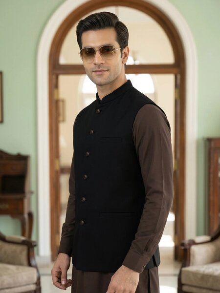 Black Waist Coat (WC-220)