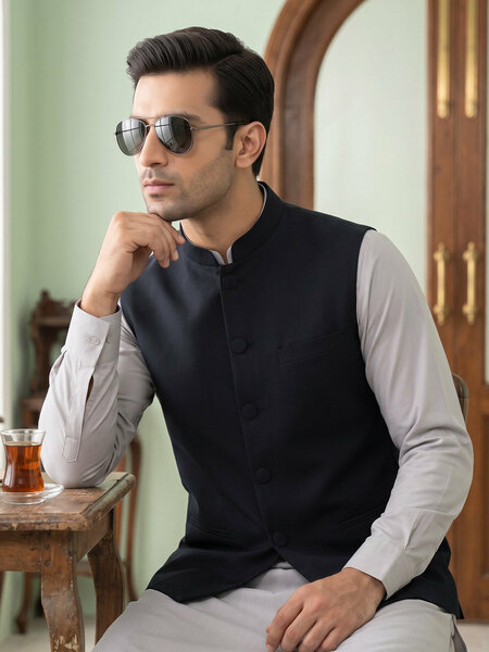 Black Waist Coat (WC-232)