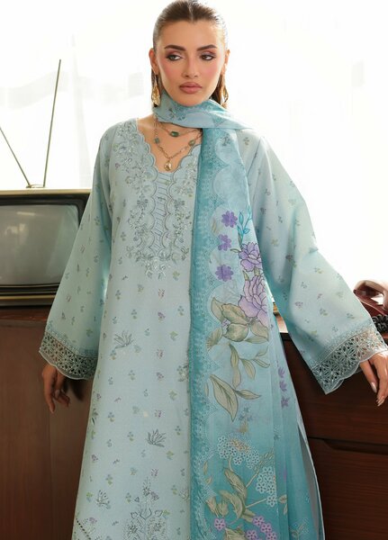 Sahl by Rashid Textiles Unstitched Embroidered Lawn Karandi 3 Piece Suit RT26USLK D-3913 - Casual Collection