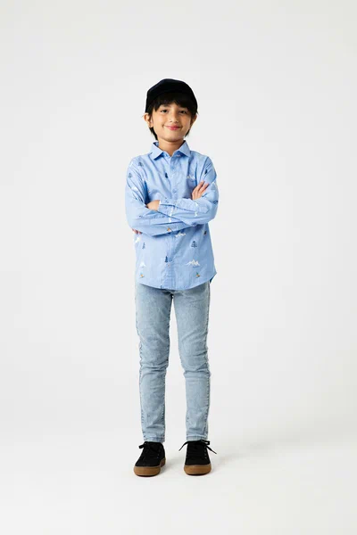 Boys Sky Trail Printed Cotton Shirt