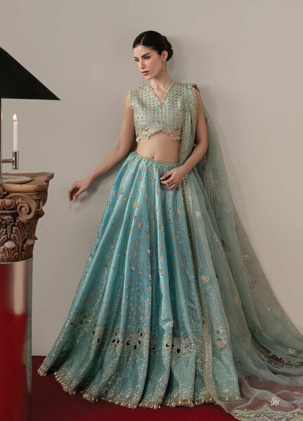 Aure by Afrozeh Unstitched Embroidered Organza 3 Piece Suit AF26UAW Grandezza FW01239 - Wedding Collection