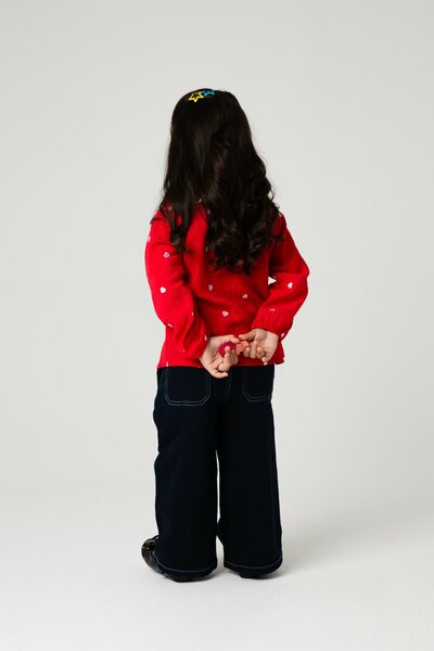Red Heart Frill Bubble Top