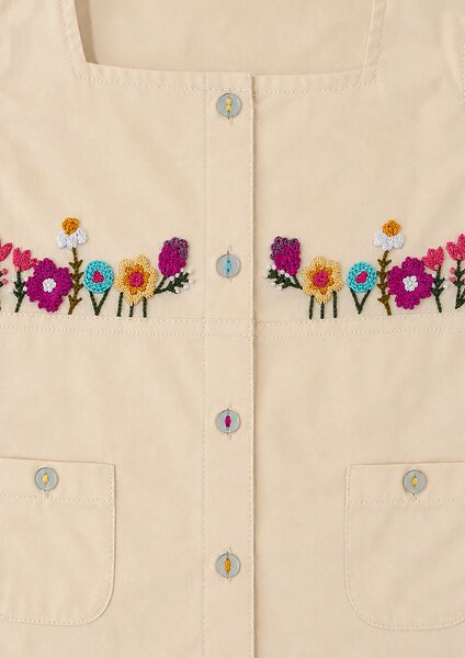 Cabana | Two-piece cotton co-ord set with floral hand embroidery