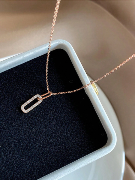 Shein -  BALMORA 1pc Elegant Minimalist 925 Sterling Silver Double Circle Clasp Pendant