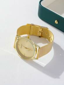 Shein - 1pc Unisex Fashionable Alloy Wristwatch (Without Box)