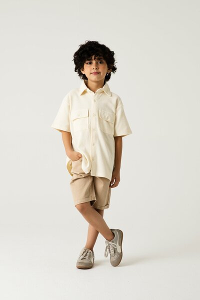 Boys Skin Waffle Button Tee
