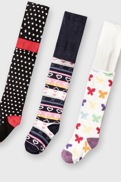 Playful Pattern Cotton Leggings – Pack of 3